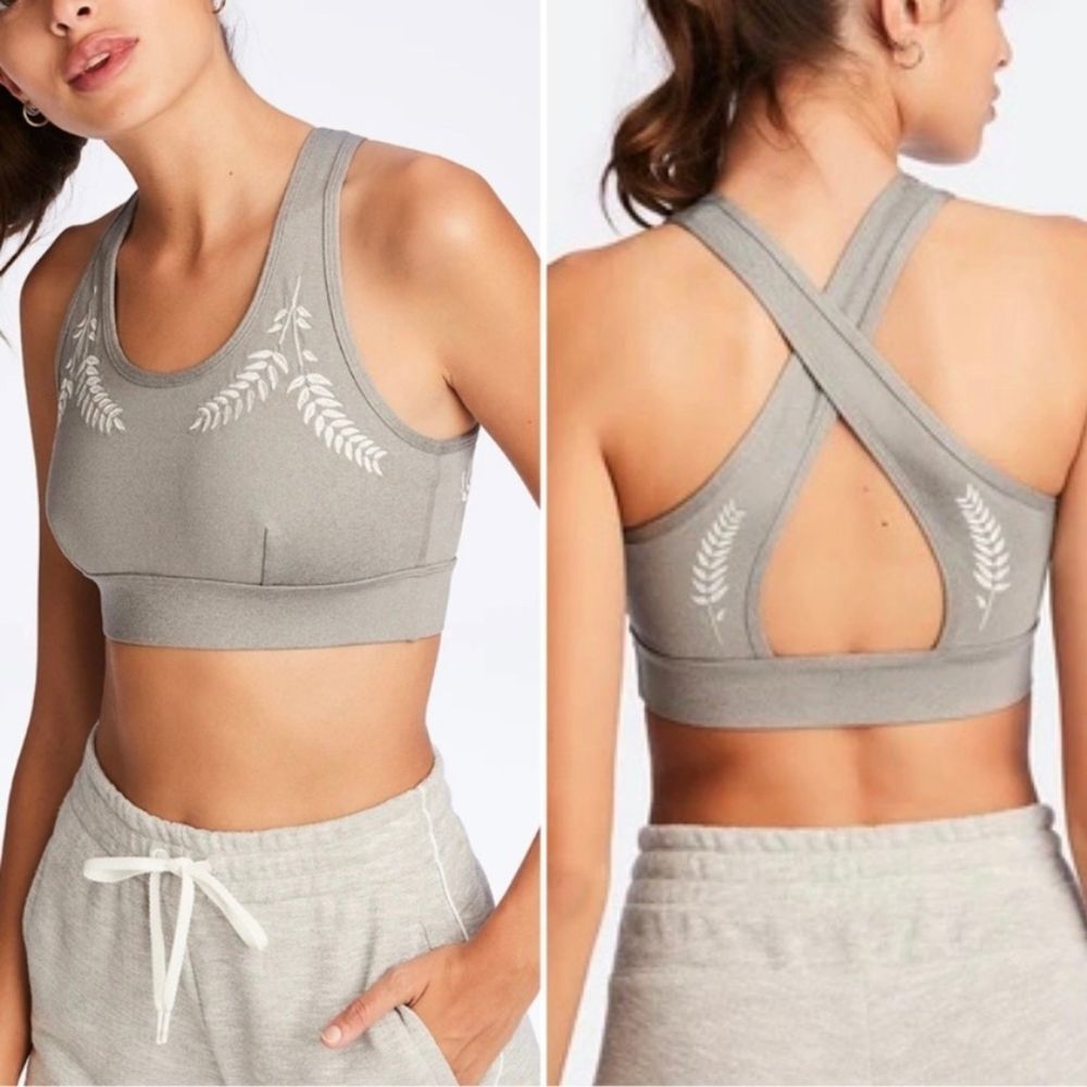 Alala Silver Laurel Embroidered Sports Bra XS